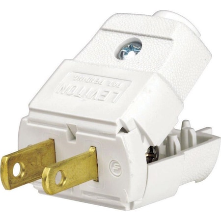 Leviton Straight Blade Plug, 1-15P, 15 A, 125V AC, 2 Pole, Screw Terminals, Non-Grounded 036-00101-2WP